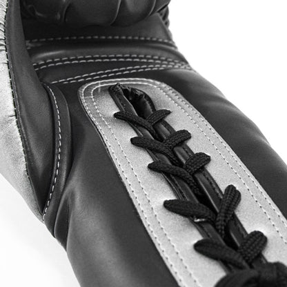 Raja Gloves - Silver Lace Up Leather - KICKPUNCHELBOW