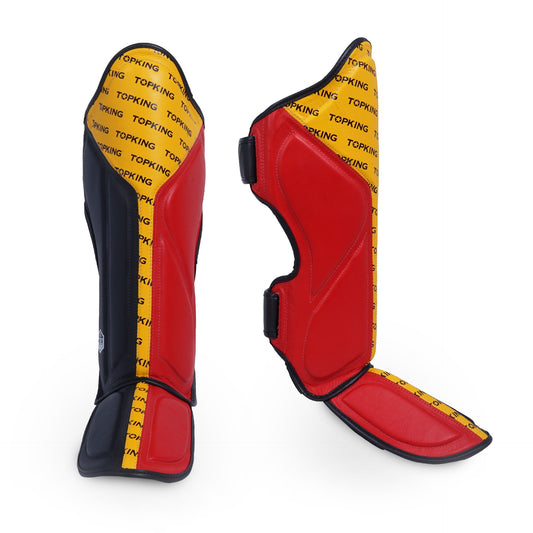 Top King Shin Guards Full Impact Triple Tone Yellow - KICKPUNCHELBOW
