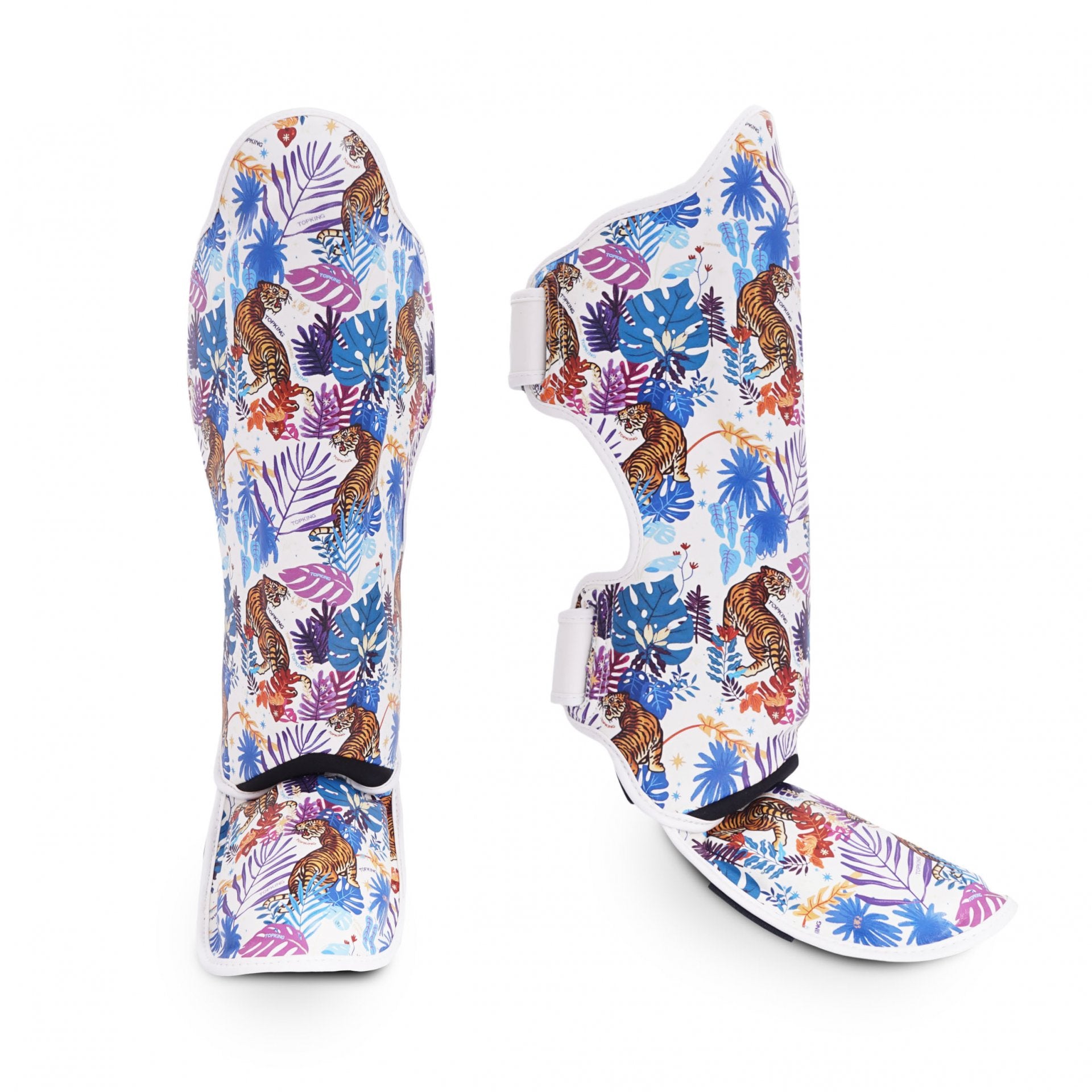 Top King Shin Guards Wild Tiger white - KICKPUNCHELBOW