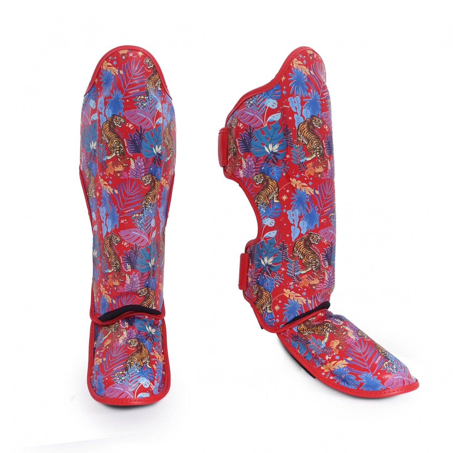 Top King Shin Guards Wild Tiger Red - KICKPUNCHELBOW