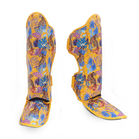 Top King Shin Guards Wild Tiger Yellow - KICKPUNCHELBOW