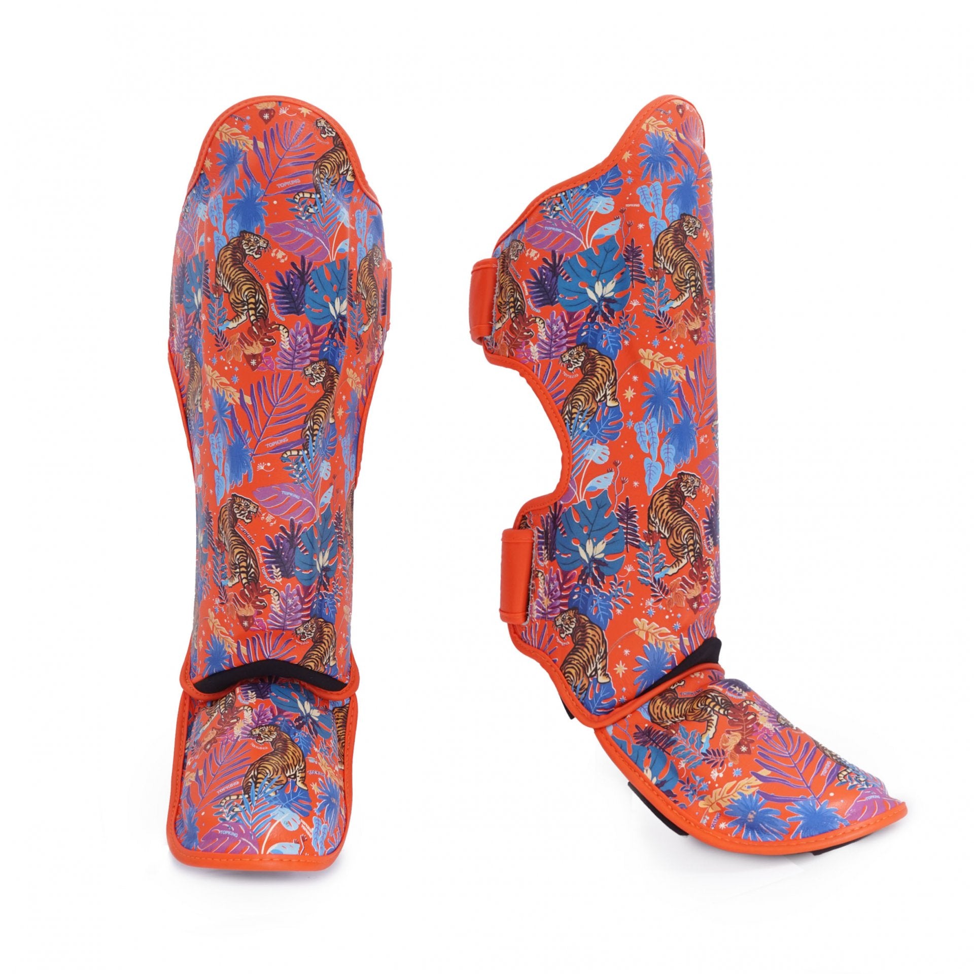 Top King Shin Guards Wild Tiger Orange - KICKPUNCHELBOW