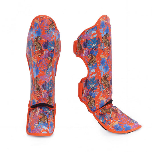 Top King Shin Guards Wild Tiger Orange - KICKPUNCHELBOW