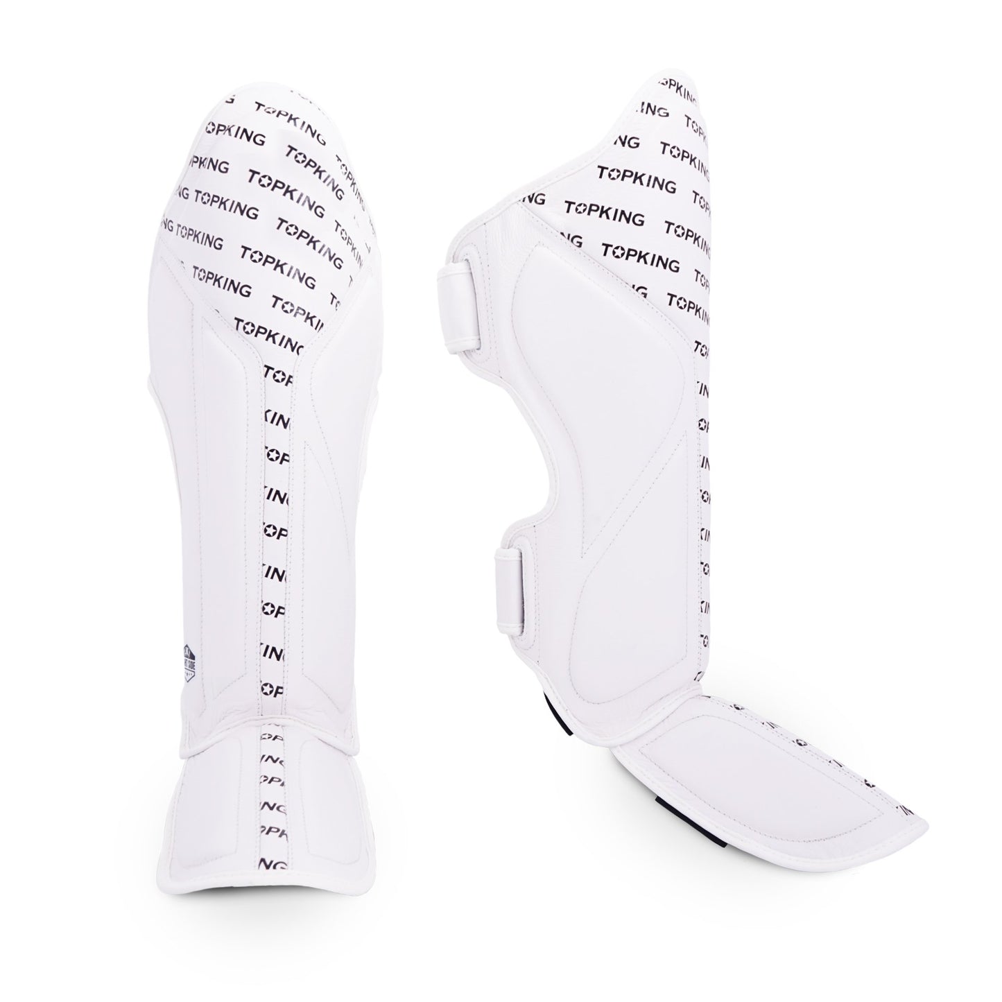 Top King Shin Guards Full Impact Single Tone White - KICKPUNCHELBOW