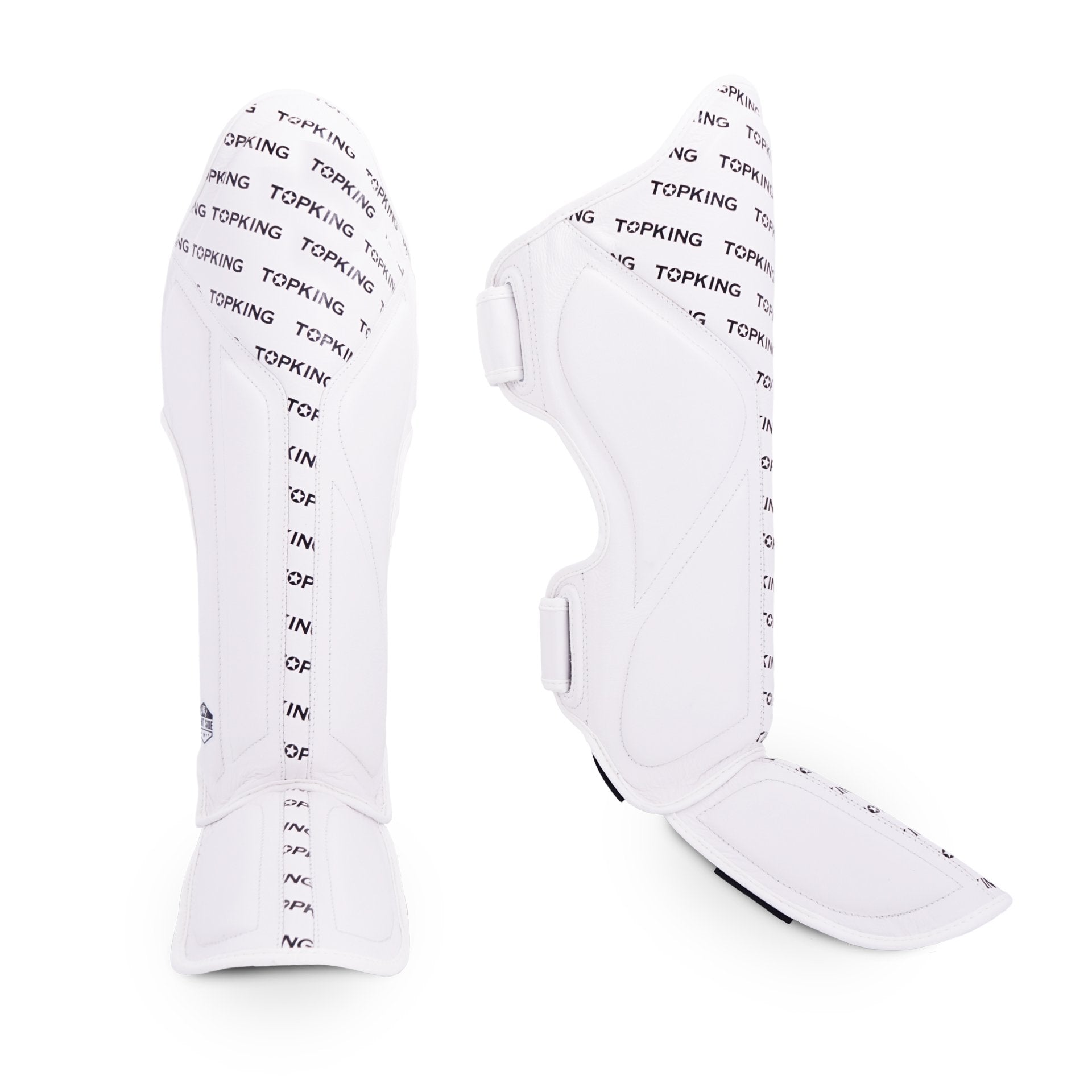Top King Shin Guards Full Impact Single Tone White - KICKPUNCHELBOW