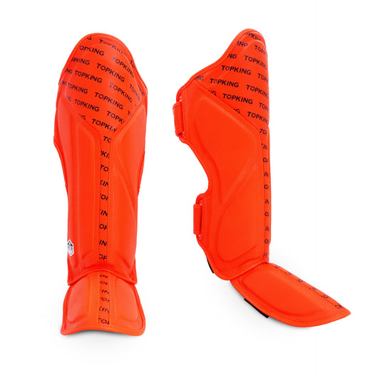 Top King Shin Guards Full Impact Single Tone Orage - KICKPUNCHELBOW
