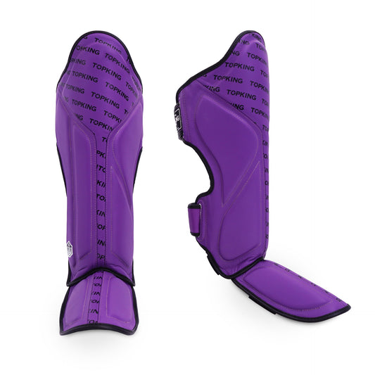Top King Shin Guards Full Impact Single Tone Purple - KICKPUNCHELBOW