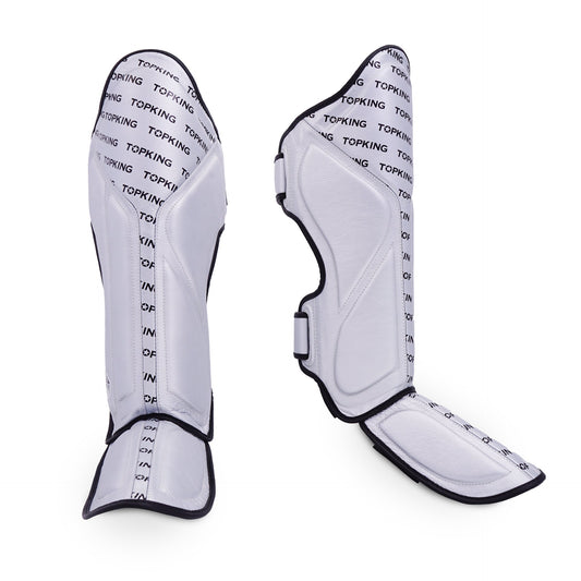 Top King Shin Guards Full Impact Single Tone silver - KICKPUNCHELBOW