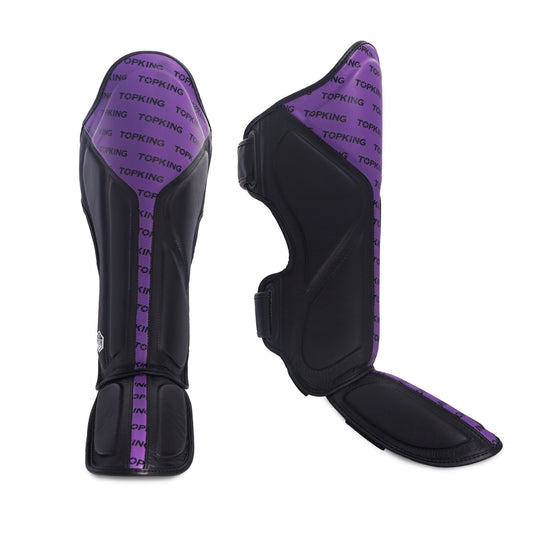 Top King Shin Guards Full Impact Double Tone Purple - KICKPUNCHELBOW