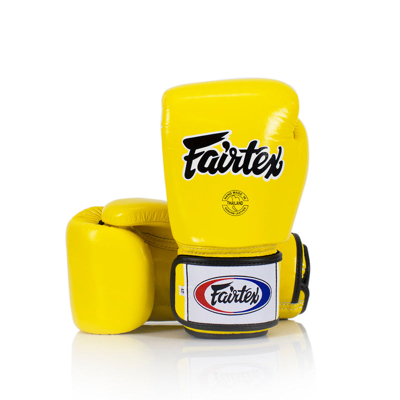 Fairtex Kids Muay Thai Universal Tight-Fit Gloves - Yellow - KICKPUNCHELBOW