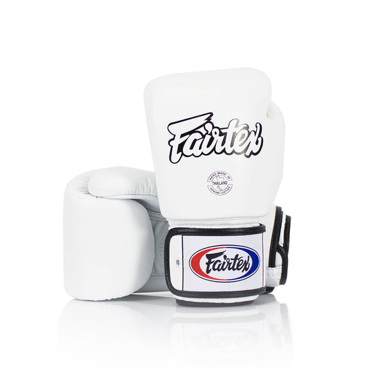 Fairtex Kids Muay Thai Universal Tight-Fit Gloves - White - KICKPUNCHELBOW