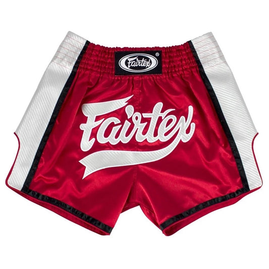Fairtex Muay Thai Shorts - BS1704 Kickboxing Red/White - KICKPUNCHELBOW