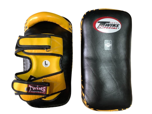 Twins Special Thai Pads KPL12 Black/Yellow - KICKPUNCHELBOW