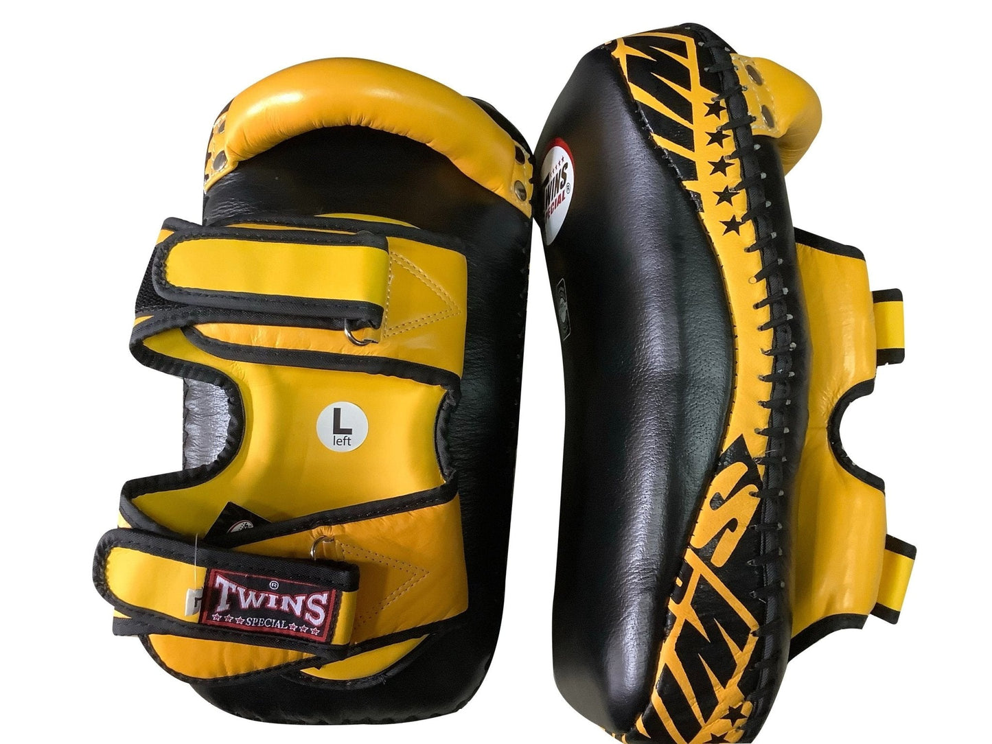 Twins Special Thai Pads KPL12 Black/Yellow - KICKPUNCHELBOW