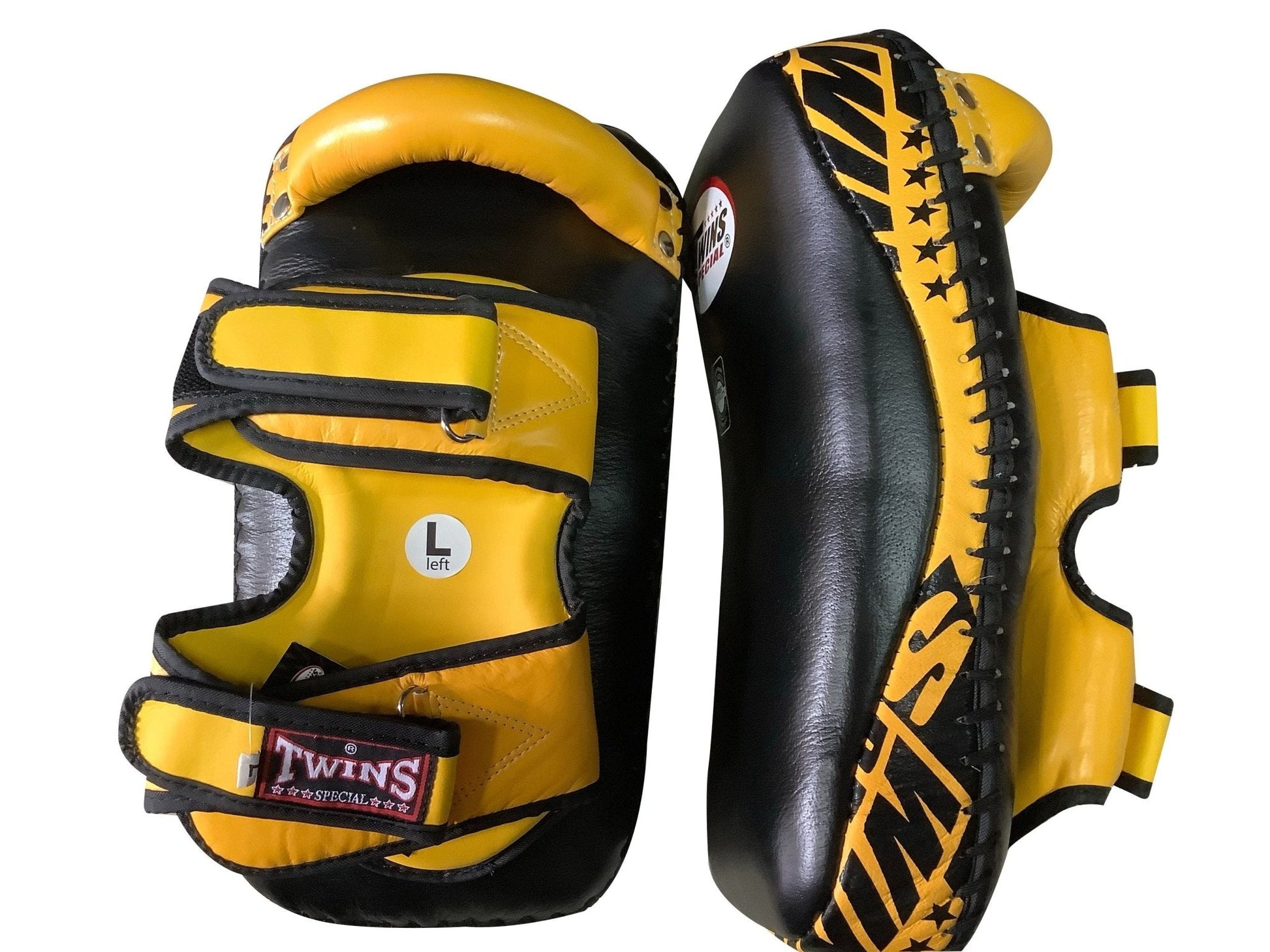 Twins Special Thai Pads KPL12 Black/Yellow - KICKPUNCHELBOW