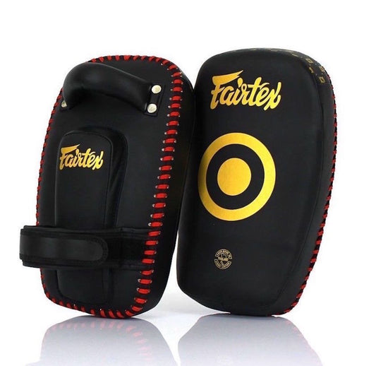 Fairtex Kicking KPLC6 Black/ Gold Pads Small - KICKPUNCHELBOW