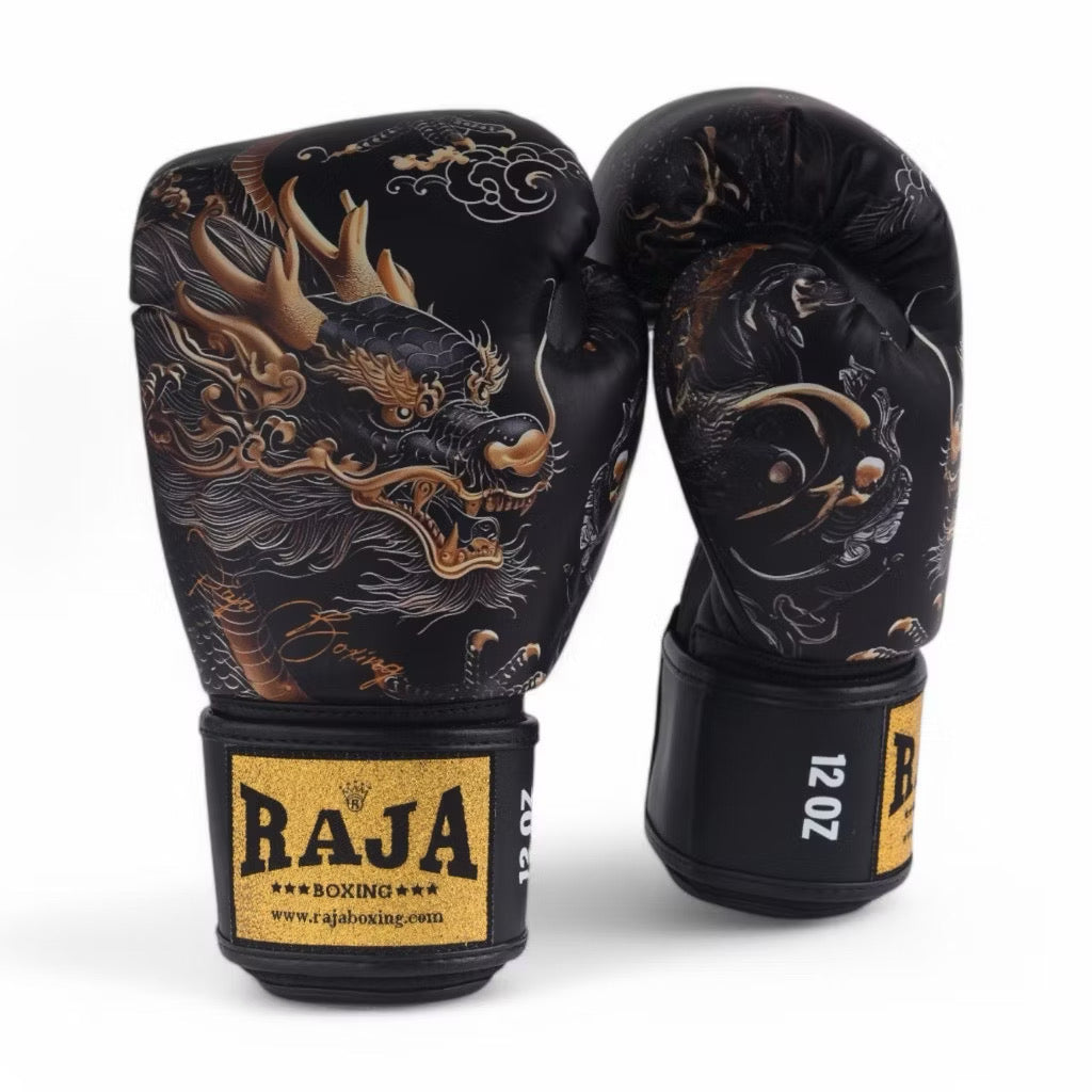 Raja Fancy Gloves - Black Dragon Authentic Leather