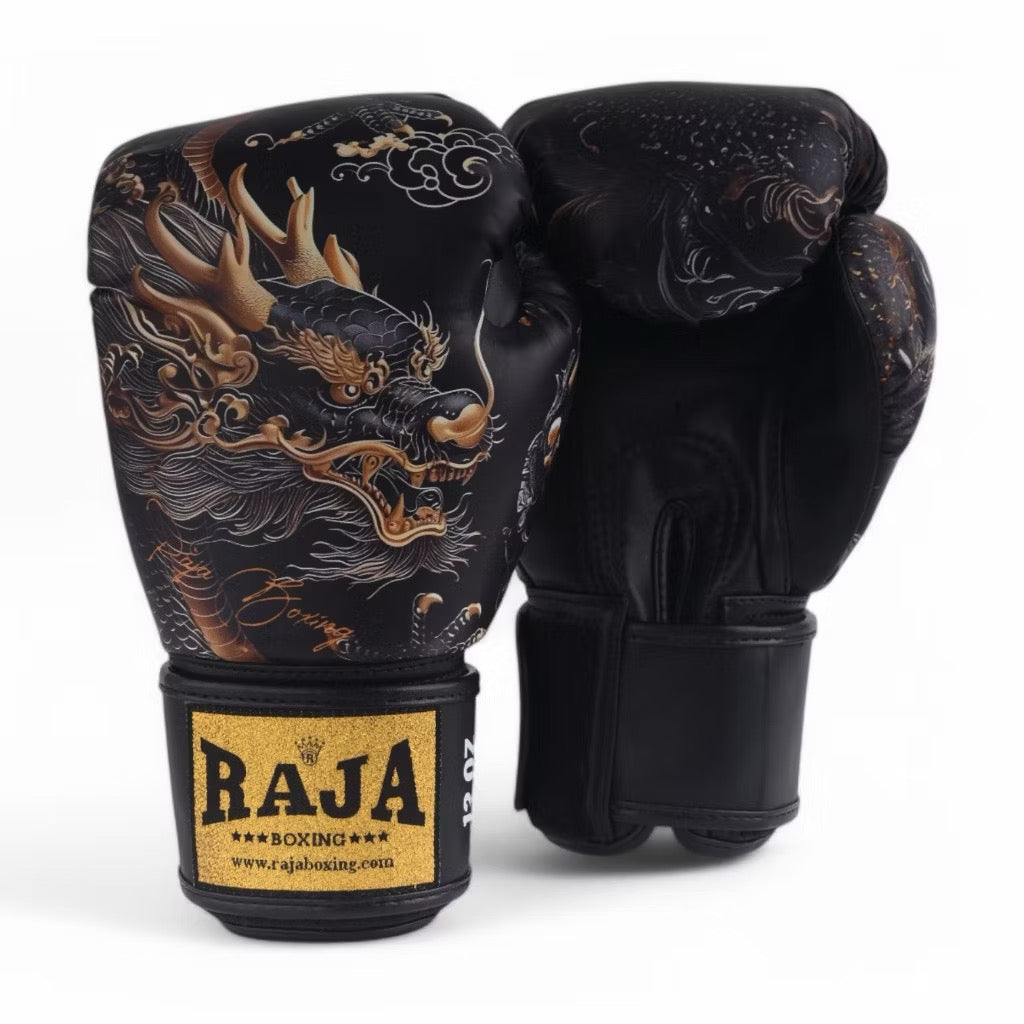 Raja Fancy Gloves - Black Dragon Semi Leather