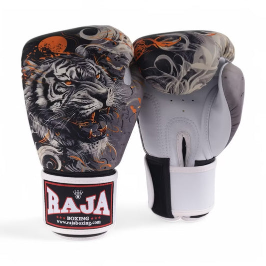 Raja Fancy Gloves - White Tiger Semi Leather