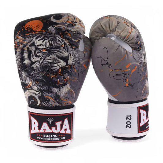 Raja Fancy Gloves - White Tiger Authentic Leather