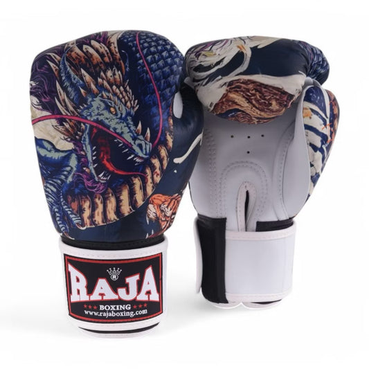 Raja Fancy Gloves - Blue Dragon Semi Leather