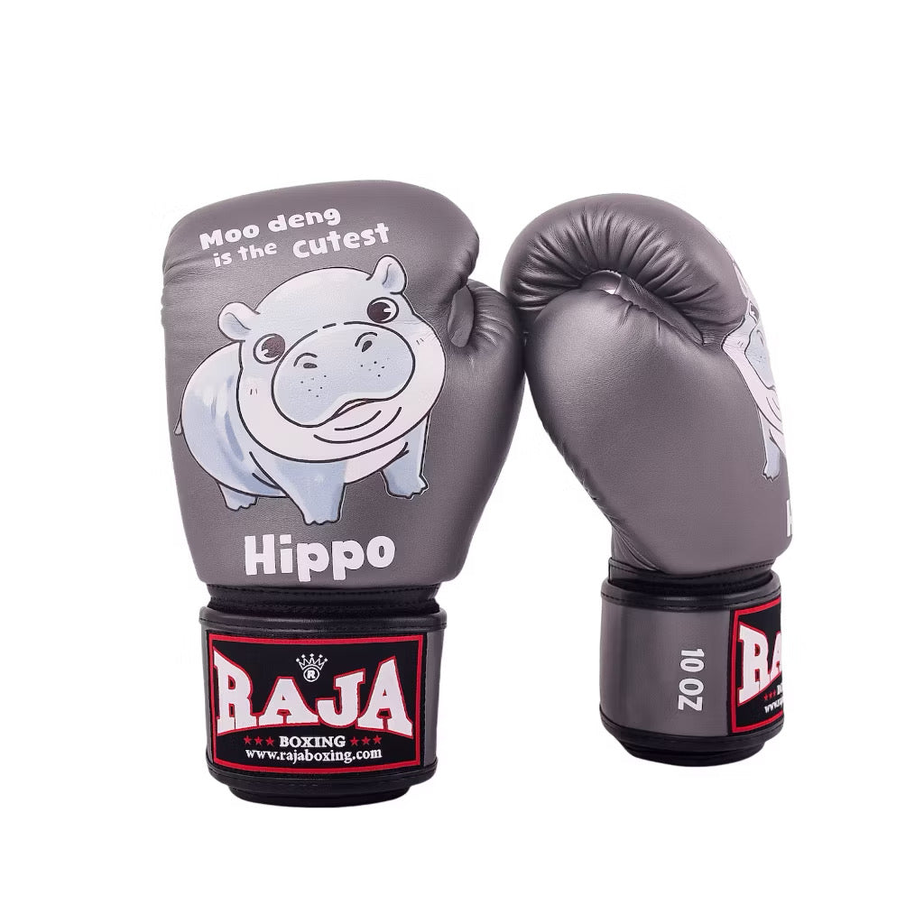 Raja Fancy Gloves -  Moo Deng Grey Semi Leather