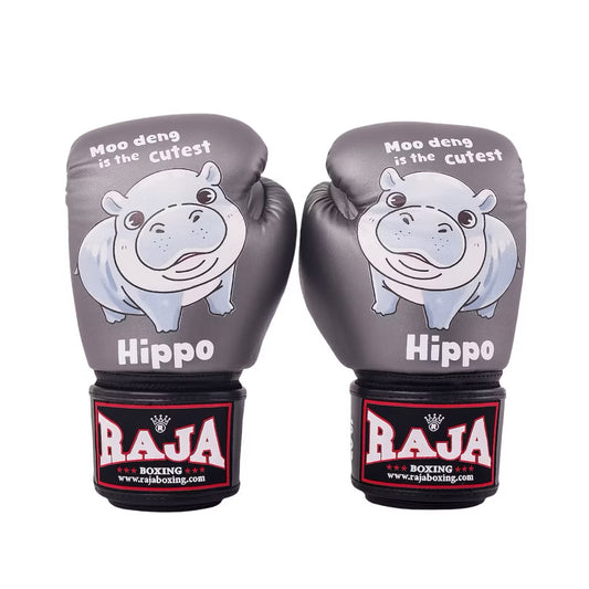 Raja Fancy Gloves -  Moo Deng Grey Semi Leather