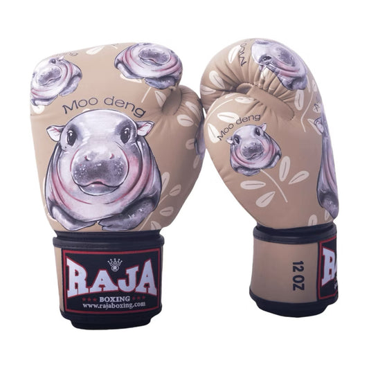 Raja Fancy Gloves -  Moo Deng Brown Semi Leather