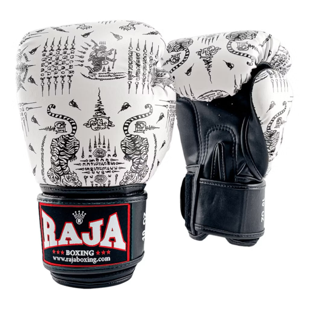 Raja Fancy Gloves -  Sakyan White Semi Leather