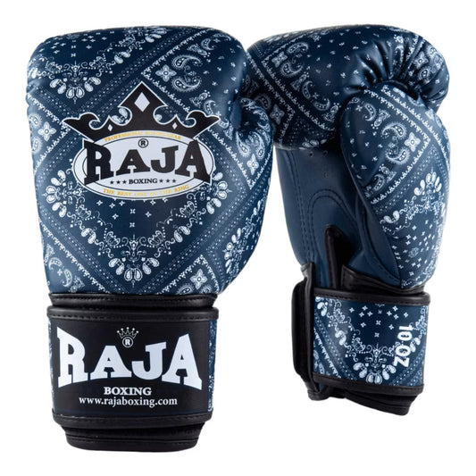 Raja Fancy Gloves -  Thai Style Navy Blue Semi Leather