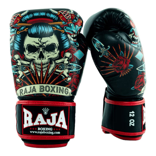 Raja Fancy Gloves - Kimo Skull Authentic Leather