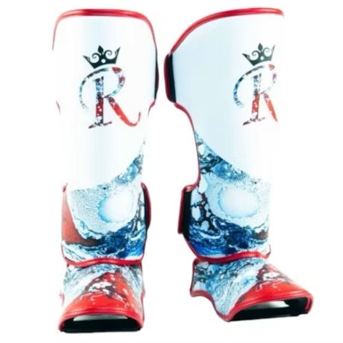 Authentic Leather Raja Shin Guards - Red Ocean