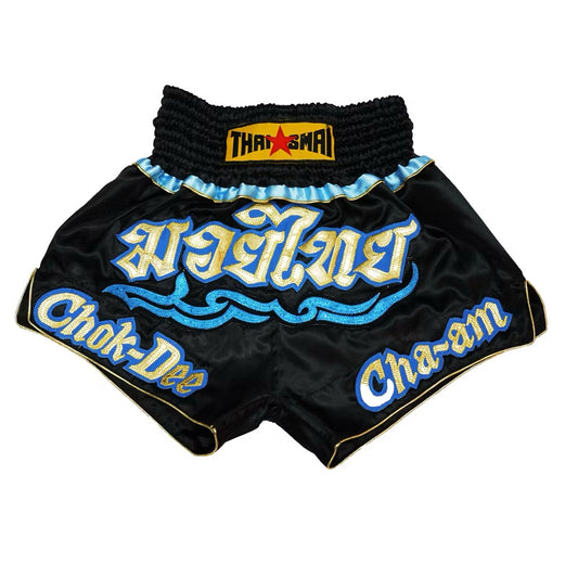 Thaismai Satin shorts - Chok Dee Black/Blue