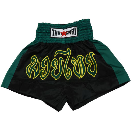 Thaismai Nylon shorts - BS-1004 Black/ Green Strip