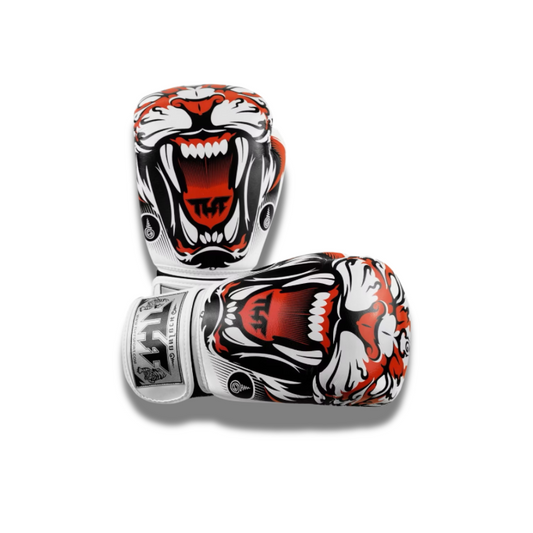 Tuff Mauy Thai Gloves - White Tiger