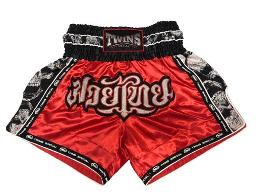 Twins Muay Thai Shorts - Golden Era Red - KICKPUNCHELBOW