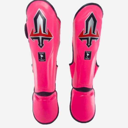 Arwut Muay Thai Leather Shin Guards SG3 Pink