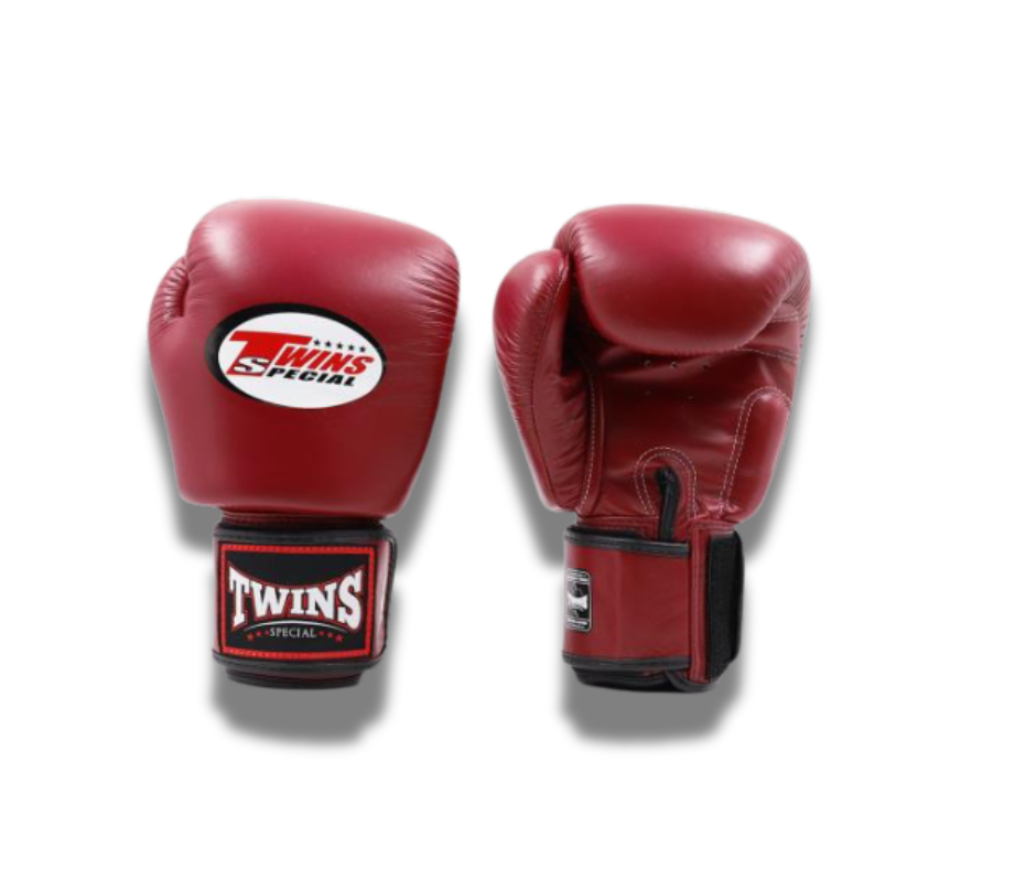 Twins Special Velcro Boxing Gloves BGVL3 in Maroon, front view