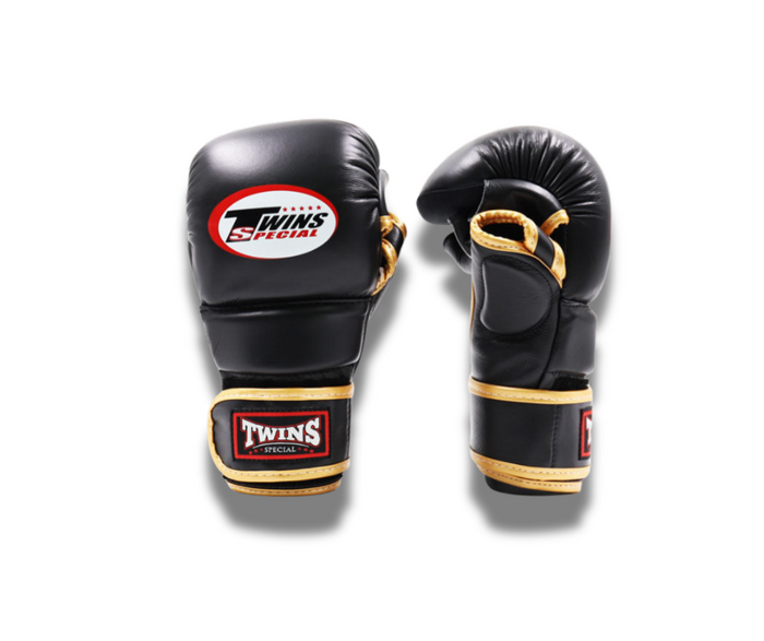 Twins Special MMA, Grappling Gloves GGL14 in Black, front view