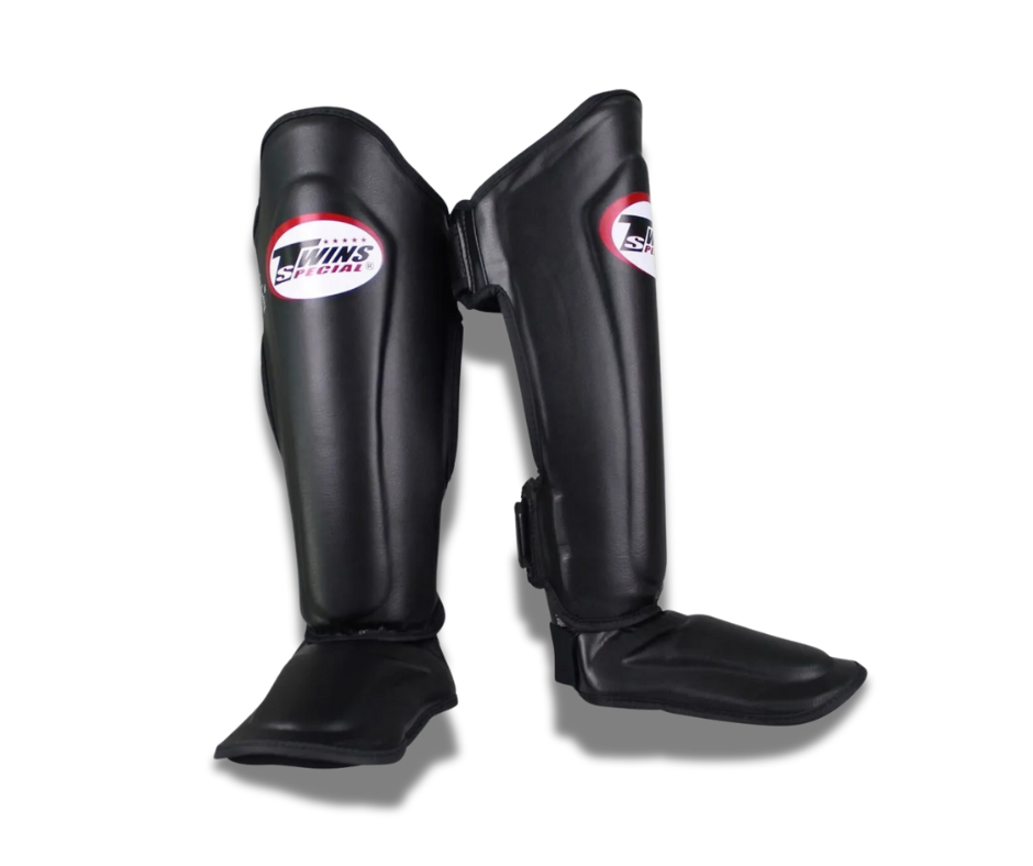 Twins Special Shin Guards SGL10 in Black, front view