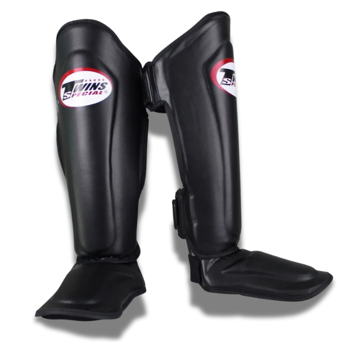 Twins Special Shin Guards SGL10 in Black, front view
