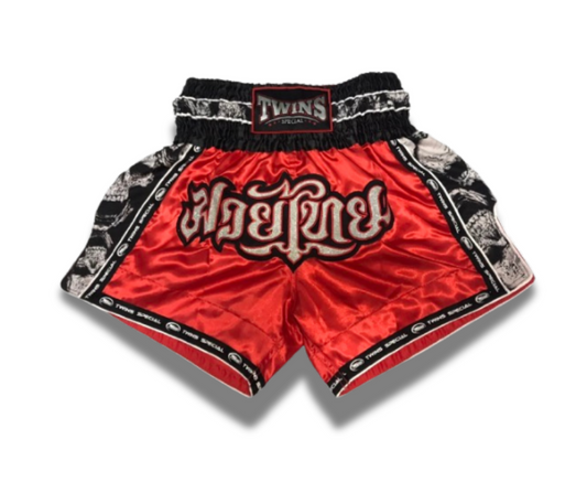 Twins Muay Thai Shorts -  TBS SKULL Red