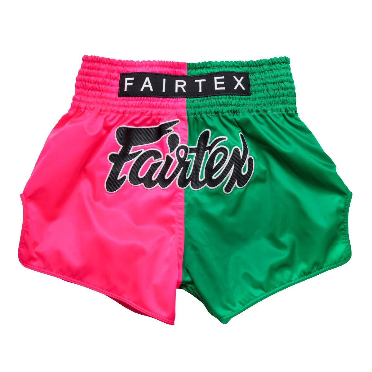 Fairtex Muay Thai Shorts - Green Pink Split - KICKPUNCHELBOW