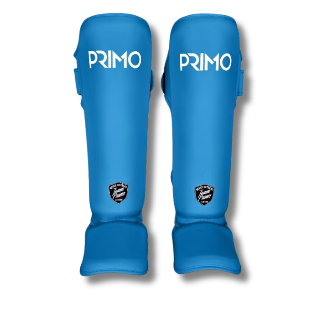 Primo Shin Guards Semi Leather Blue