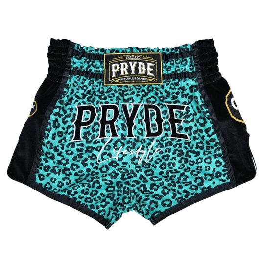 Pryde Muay Thai Shorts - Wicked Green Leopard