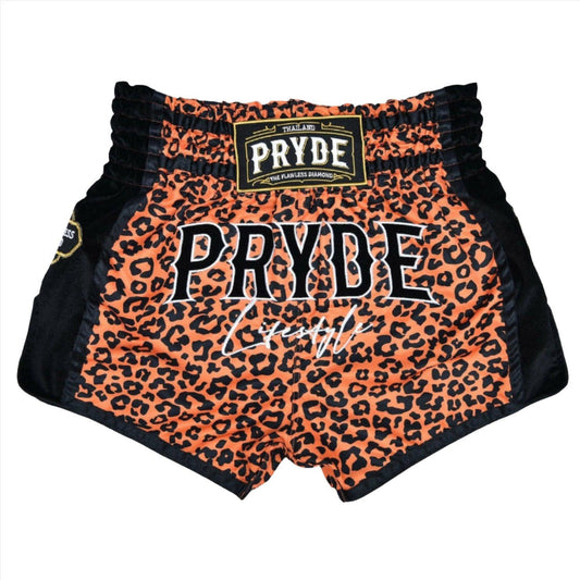Pryde Muay Thai Shorts - Wicked Orange Leopard