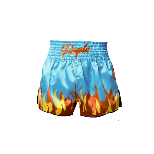 Pryde Muay Thai Shorts - Flame (Babyblue)