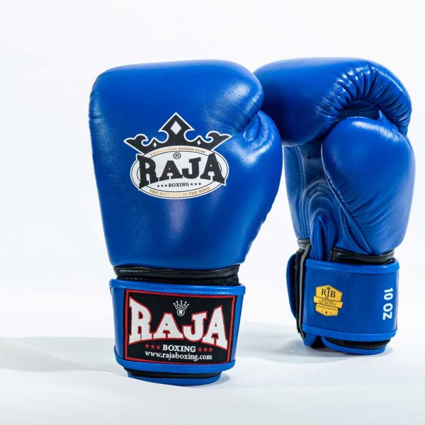 Raja Boxing - Velcro boxing Gloves- Microfibre - RBGV1-Blue