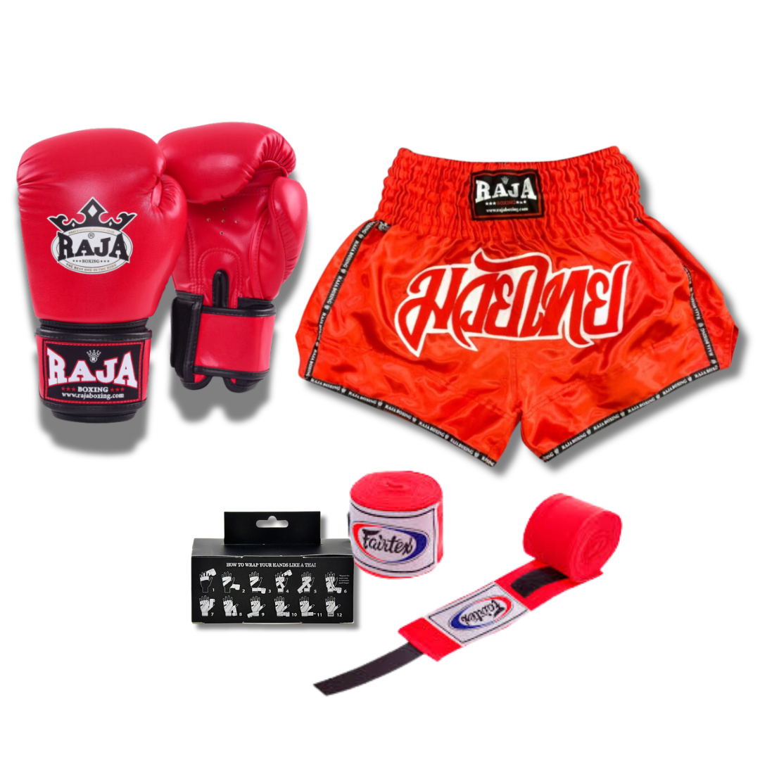 Raja Short & Glove Combo - Red