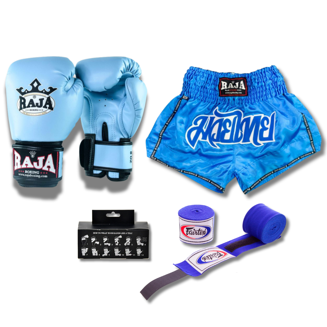 Raja Short & Glove Combo - Light Blue